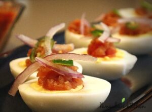 Boiled Eggs with Pepper Sauce